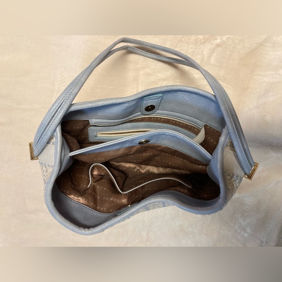 Samoe Blue & Silver Woven Magnetic Snap Purse. Excellent Condition. - Picture 2 of 5